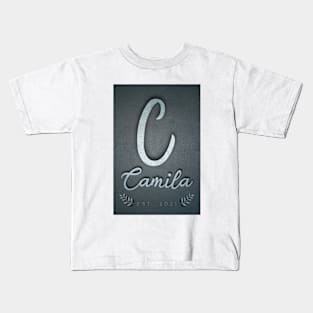 Initials Letter C Newborn Baby Name Camila Kids T-Shirt